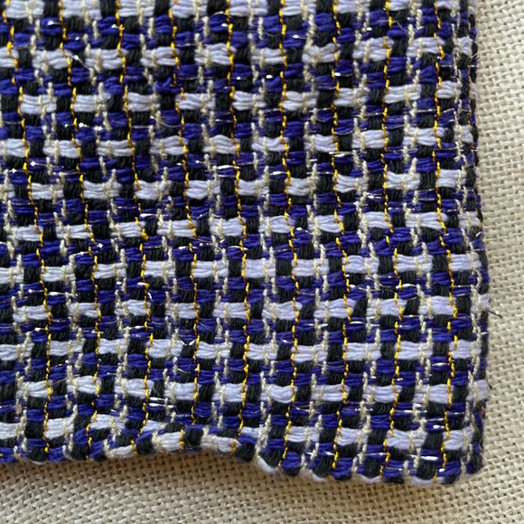 Royal Blue and White Tweed Skirt - Picture 6 of 8